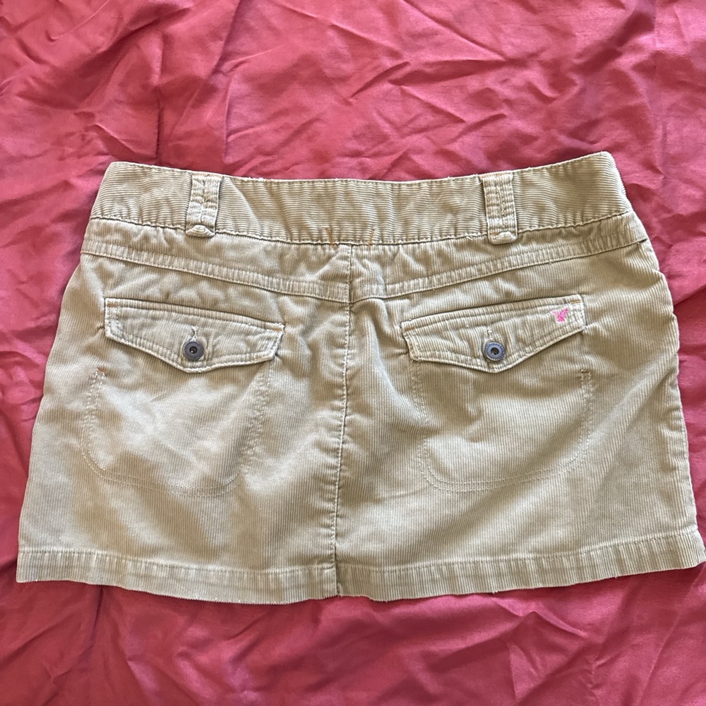 VTG Y2K American Eagle Corduroy Tan Mini Skirt Sz 14